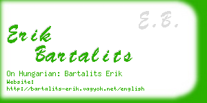 erik bartalits business card